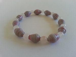 Image of Love and Peace - Pink and Grey AYA Bracelet