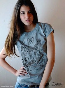 Image of T-shirt femme - Pussycats - grey