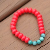 Image of mrd arm candy- red and turquoise bracelet