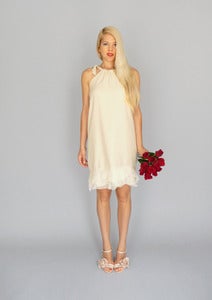 Image of Ludivine: A-line halter dress with ruffled hem