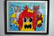 Image of "Kaiju Family Portrait" - Gouache Painting