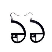 Image of golden ratio spiral earrings [black]