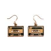 Image of cassette tape earrings [gold mirror]