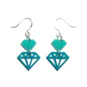 Image of multi diamond earrings [greens]