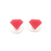 Image of diamond ear stud earrings [light pink]