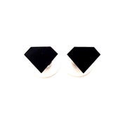 Image of diamond ear stud earrings [black]