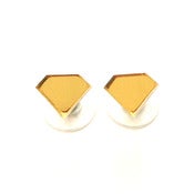 Image of diamond ear stud earrings [gold mirror]