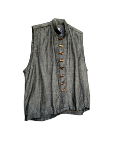 Image of Linen jacket with wooden buttons 