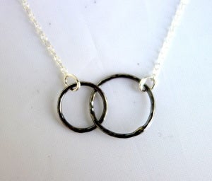 Image of Double Oxidized Circle Necklace
