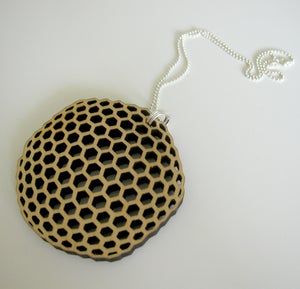 Image of HIVE reversible wood necklace