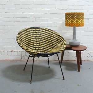 Image of Vintage Black & Yellow Basket Chair