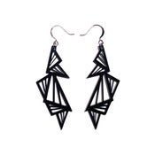 Image of geometric abstraction multi triangle acrylic earrings [black]