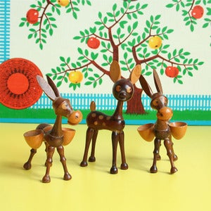 Image of Set of Three Vintage Wooden Animals - SOLD