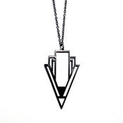 Image of geometric abstraction deco necklace [black]