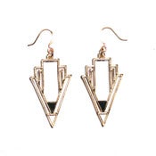 Image of geometric abstraction deco earrings [gold mirror]