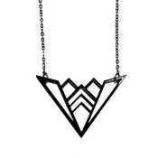 Image of geometric abstraction wing deco wide necklace [black]