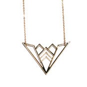 Image of geometric abstraction wing deco wide necklace [gold mirror]
