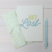 Image of get lost letterpress card