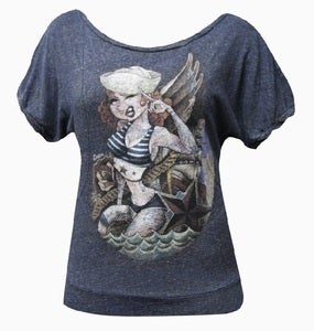 Image of Black Market Art, Sailor Jerry Chicks Over Sholder Top