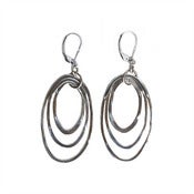 Image of Silver Tri-Oval Earrings