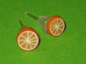Image of SLICED OUTRAGEOUSLY ORANGE EARRINGS