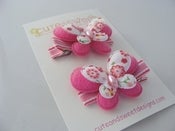 Image of Hot Pink Butterfly Hair Clip SET  MOVING SALE