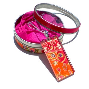 Image of Sunburnt Country - Japanese Chiyogami Glass Pendant Set