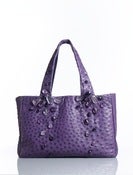 Image of Plum Ostrich & Amethyst Tote