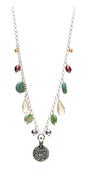 Image of Turquoise, yellow topaz, cultured pearl and Silver pendant