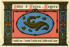 Image of NEW!!! Hotel d'Anjou-Angers Dragon Luggage Label