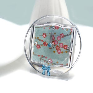 Image of FREE SHIPPING Blue Skies - Japanese Chiyogami Desk/Alarm Clock