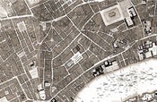 Image of Postcard puzzle featuring 18th Century London map, set of 20