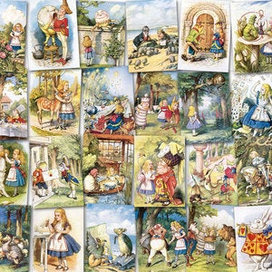 Image of Alice in Wonderland: 32x 7x5 illustrations by Sir John Tenniel