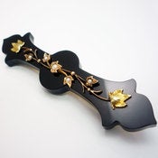 Image of 14K Antique Victorian Onyx Seed Pearl Mourning Brooch