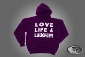 Image of Love Life & Laughter Hoody (Purple/White Font)