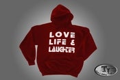 Image of Love Life & Laughter Hoody (Red/White Font)