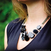 Image of SOLID BUNCH necklace 3-strand with leather