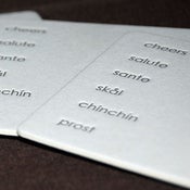 Image of cheers, cosmopolitan letterpress coasters set of 8