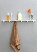 Image of White Overhang Shelf With Hooks