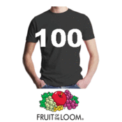 Image of 100 COLORED TSHIRTS - 1 SIDE/1 COLOR