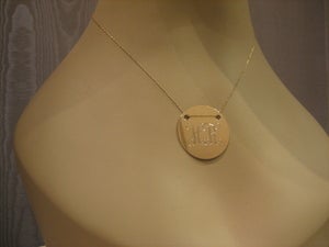 Image of Ginette_NY Large Disc Monogram Necklace.