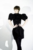 Image of Samantha Cole Black Cotton Circular dress
