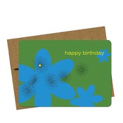 Image of Blue Flower Birthday Card