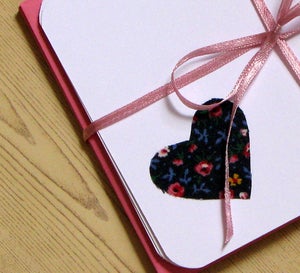 Image of sweet heart {set of 5 fabric notes}