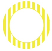 Image of Large Yellow Striped Circle Labels - 12 per sheet