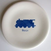 Image of personalised ceramic plate - train