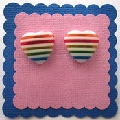 Image of Sweetheart Earrings - Happy Rainbow