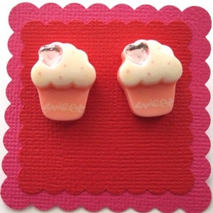 Image of Cupcake Earrings - Pink