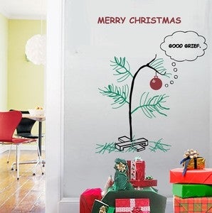 Image of GOOD GRIEF CHARLIE BROWN INSPIRED CHRISTMAS WALL TREE DECAL SET
