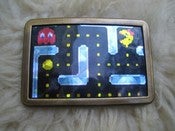Image of MS PACMAN METALLIC RETRO BELT BUCKLE